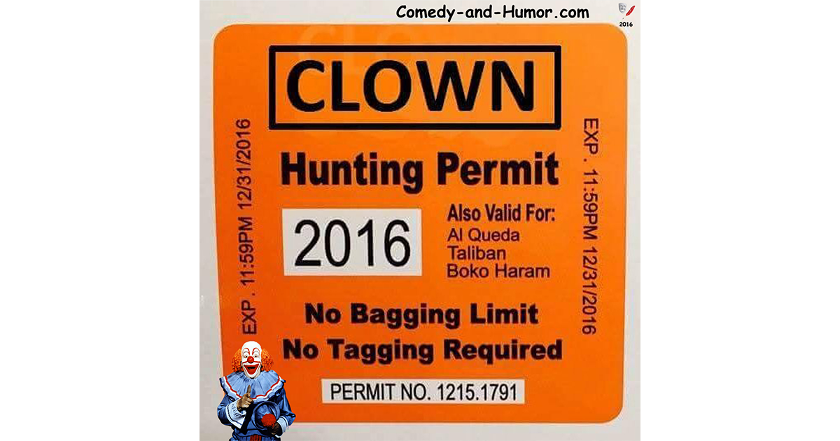 clown hunting permit