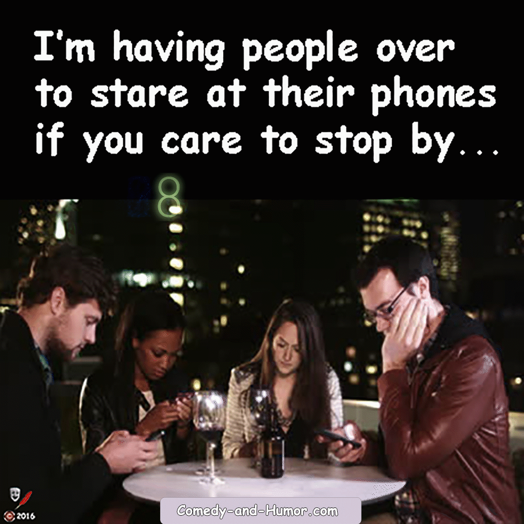 people staring at their phones