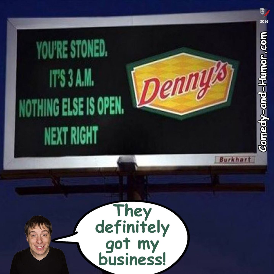 Denny's road sign