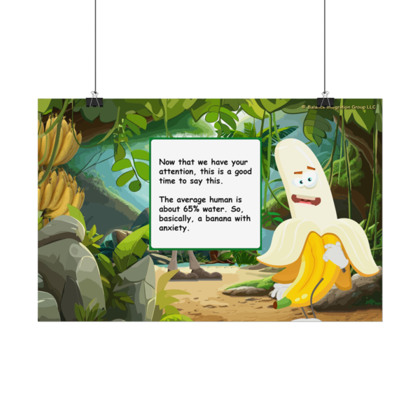Banana with Anxiety hanging view