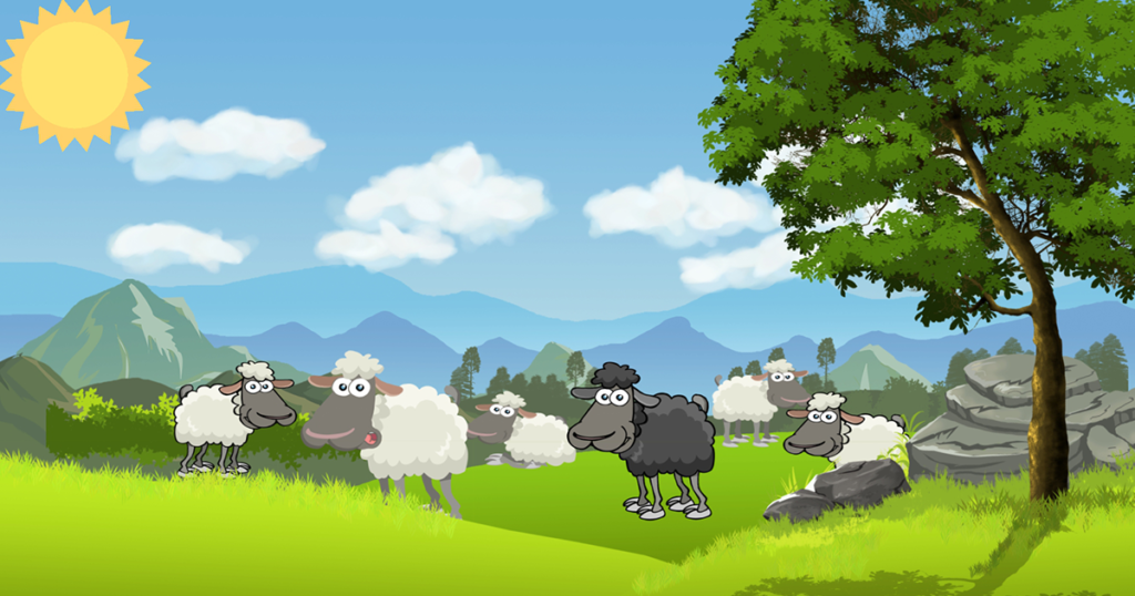 Black sheep background scene