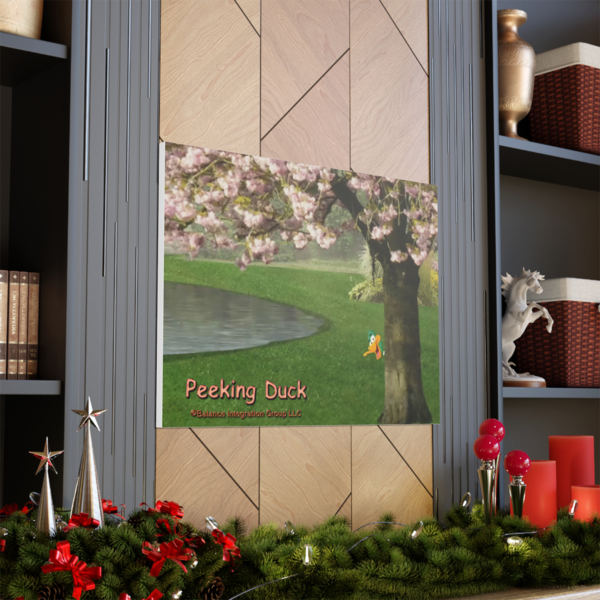 Peeking Duck Canvas Wrap wall view